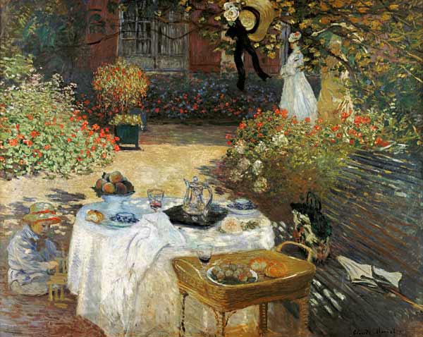  Claude Monet - El almuerzo (en el jardín de Claude Monet en Argenteuil)