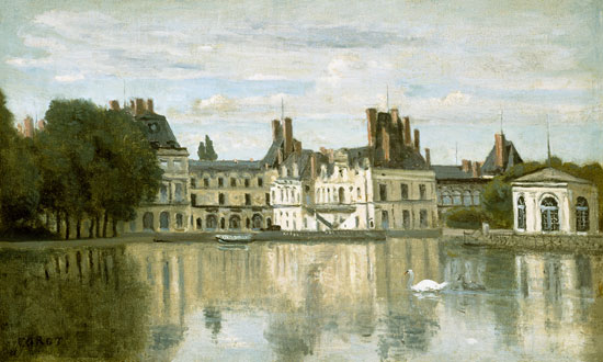  Jean-Baptiste-Camille Corot - Vista del Castillo Fontainebleau.