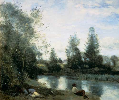  Jean-Baptiste-Camille Corot - A la orilla del río