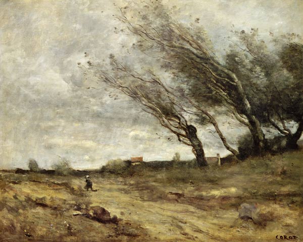  Jean-Baptiste-Camille Corot - Ráfaga de viento