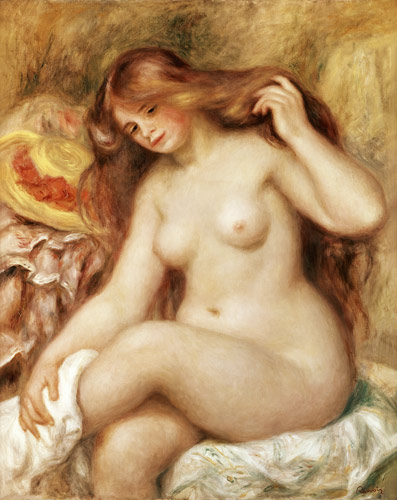  Pierre-Auguste Renoir - Una pelirroja tomando el baño
