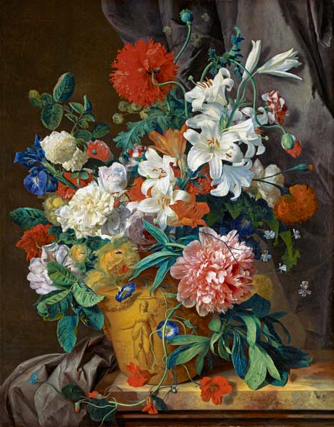 Stilleven met bloemen, 'Leliën des velts' de Jan van Huysum
