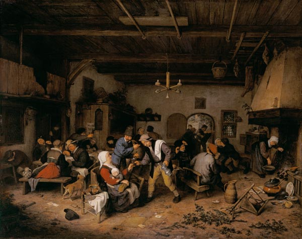 Men and women in a tavern de Adriaen van Ostade