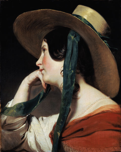 Girl with Straw Hat de Amerling