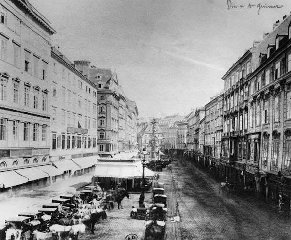 View of the Graben, Vienna, c.1860-80 (b/w photo)  de Austrian Photographer