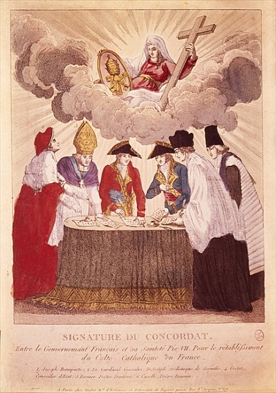 Signing the Concordat between Napoleon and Pope Pius VII, 15th July 1801 de Basset