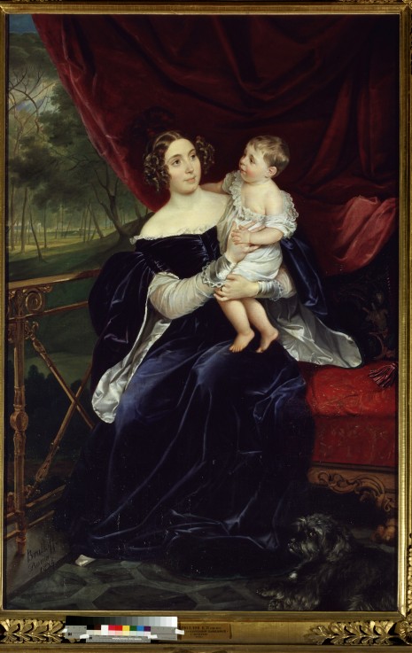 Portrait of Countess Olga Orlova-Davydova with her daughter Natalia de Brüllow