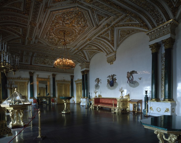 The Malachite Hall of the Winter Palace in Saint Petersburg de Brüllow