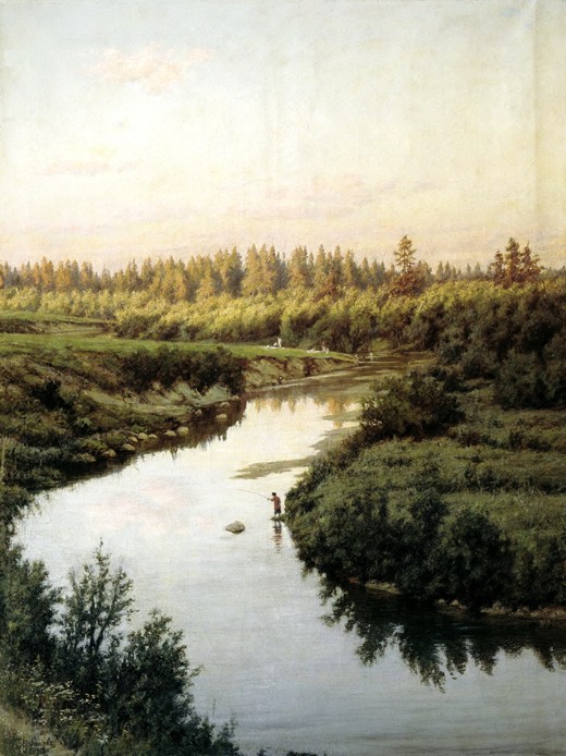 River landscape de Brüllow