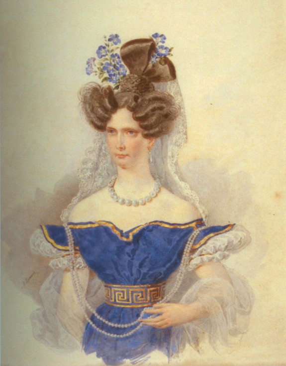 Portrait of Empress Alexandra Fyodorovna (Charlotte of Prussia), Emperor's Nicholas I. wife (1798-18 de Brüllow