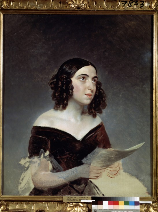 Portrait of the opera singer Anna Petrova (1816-1901) de Brüllow