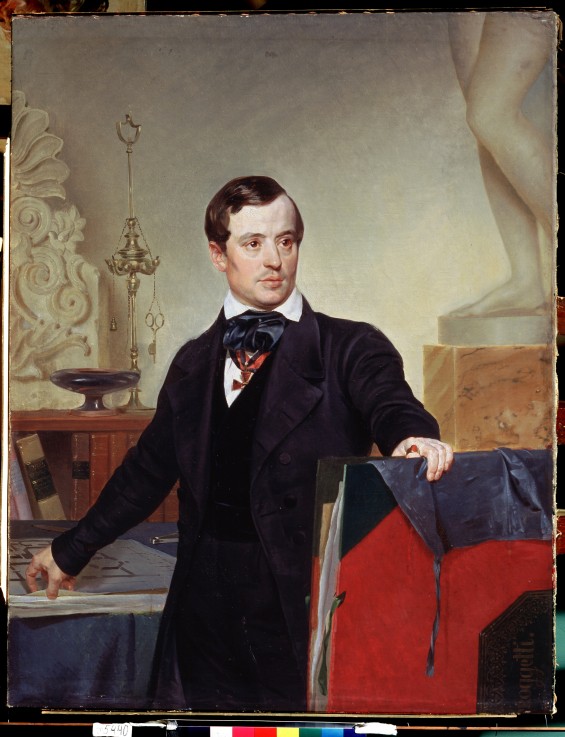 Portrait of the artist and architect Alexander Briullov (1798-1877) de Brüllow