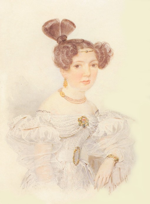 Portrait of Yekaterina Ivanovna Zagryazhskaya (1779-1842) de Brüllow