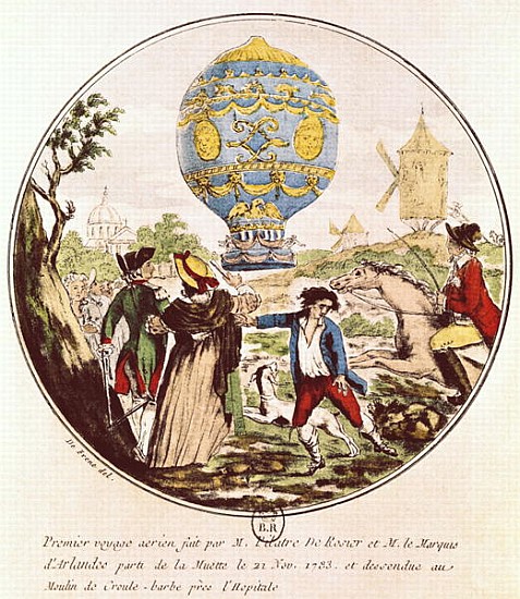 The First Aerial Voyage Monsieur Francois Pilatre de Rozier (1754-85) and the Marquis of Arlandes (1 de De Frene