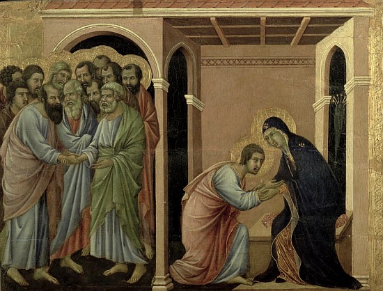 Maesta: The Virgin Says Farewell to St. John, 1308-11 de Duccio di Buoninsegna