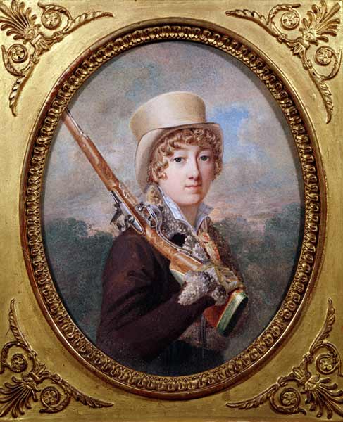 Natalie de Laborde de Mereville, Comtesse Charles de Noailles, in the Park at Mereville, c.1805 de Dutailly