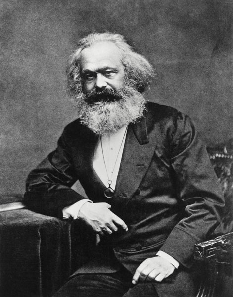 Portrait of Karl Marx (1818-1893) (b/w photo)  de English Photographer