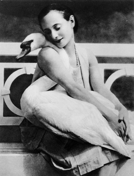 Anna Pavlova with her pet swan Jack, c.1905 de English Photographer