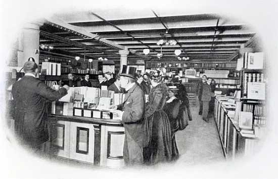 Book Department at an Army and Navy store, c.1900 de English Photographer