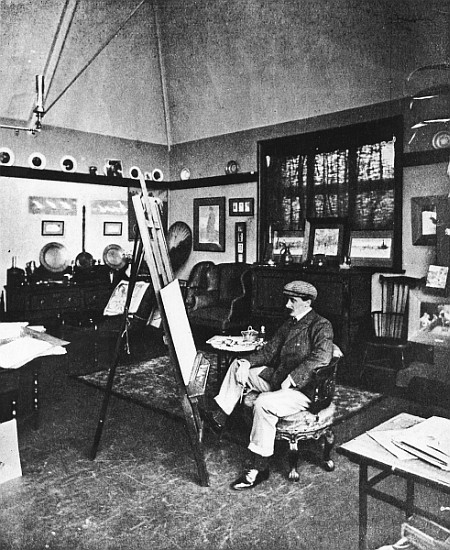 Cecil Aldin in his studio de English Photographer