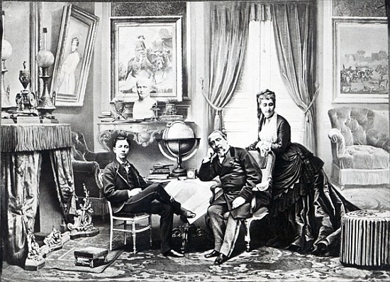 Emperor Napoleon III with Empress Eugenie and the prince Imperial at Camden Place, Chislehurst in 18 de English Photographer
