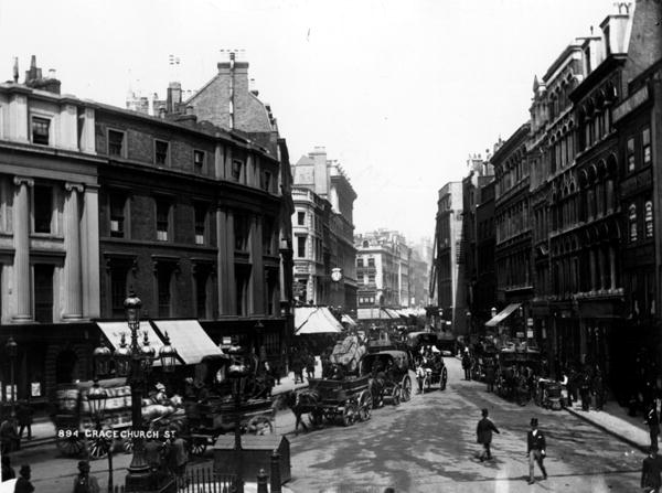 Gracechurch Street, London, c.1890 (b/w photo)  de English Photographer