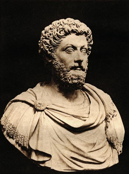 Bust of Marcus Aurelius (121-80 AD) (marble)  de English Photographer