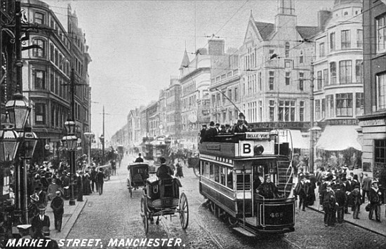 Market Street, Manchester, c.1910 de English Photographer