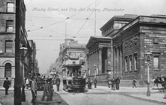 Mosley Street, and City Art Gallery, Manchester, c.1910 de English Photographer