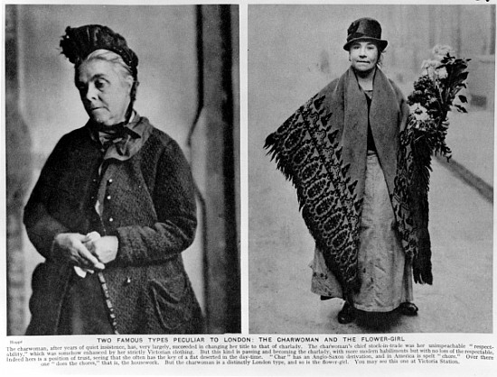 The Charwoman and The Flower-Girl, illustrations from ''Wonderful London'' Almey St.John Adcock de English Photographer