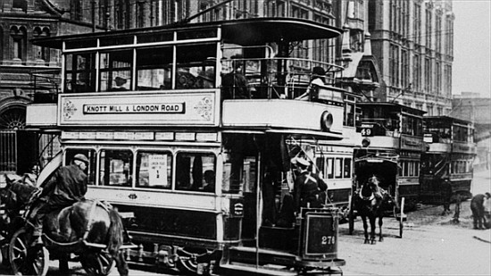 Trams in Manchester, c.1900 de English Photographer