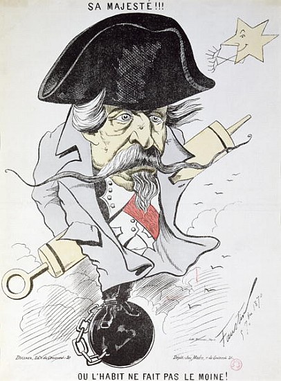 Sa Majeste!!! Ou l''habit ne fait pas le moine!'', caricature of Louis-Napoleon Bonaparte (1808-73)  de Faustin (Faustin Betbeder)