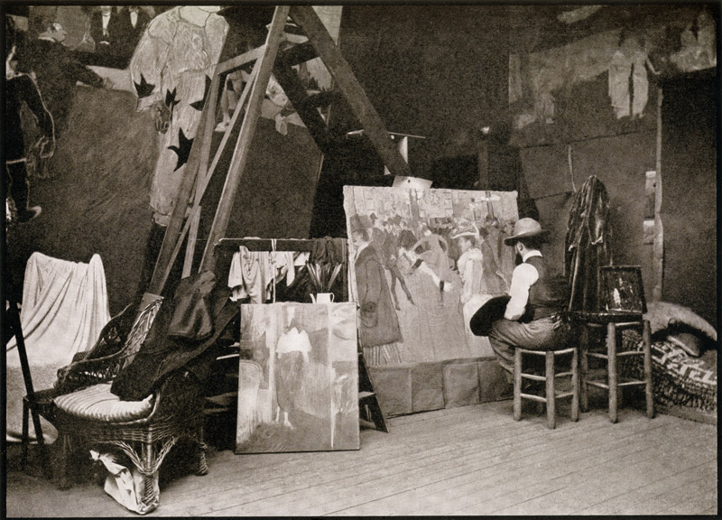 Toulouse-Lautrec in his studio in Rue Caulaincourt, from ''Toulouse-Lautrec'' by Gerstle Mack, publi de French Photographer