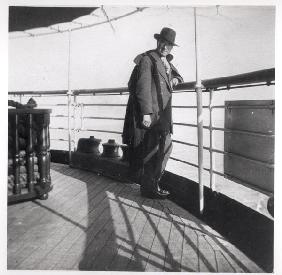 Andre Gide departing for Asia Minor (1869-1951) 1914 (b/w photo) 