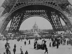 Under the Eiffel Tower, from ''L''Album de l''Exposition 1889'' by Glucq, Paris 1889 (photogravure) 