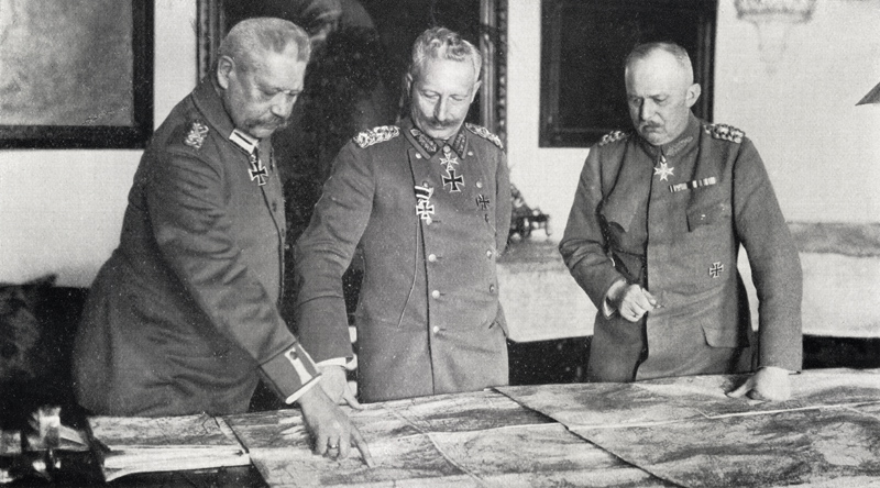 Paul Von Hindenburg (1847-1934) Kaiser Wilhelm II (1859-1941) & Erich Von Ludendorff (1865-1937) (b/ de German Photographer