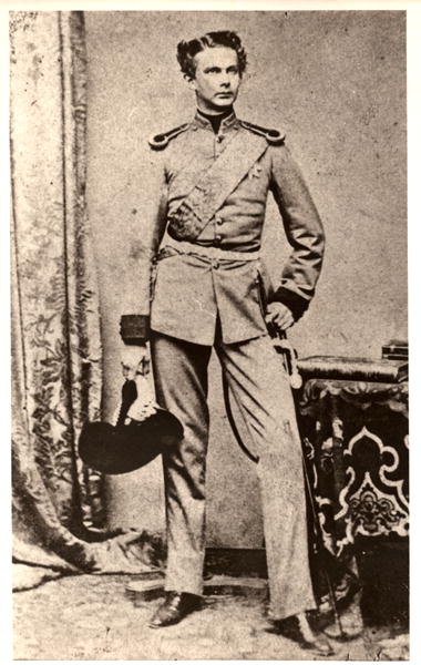King Ludwig II (1845-86) of Bavaria, c.1870 (b/w photo)  de German Photographer