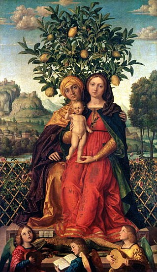 The Virgin and Child with St Anne, 1510-18 de Gerolamo dai Libri