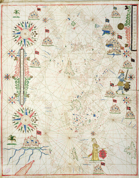 The Mediterranean Basin, from a nautical atlas, 1646(see also 330937-330938) de Italian School