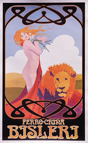 Copy of a 1909 poster advertising Bisleri de Italian School
