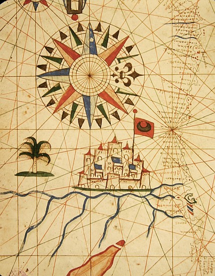 Egypt, the River Nile and Cairo, from a nautical atlas, 1646(detail from 330936) de Italian School