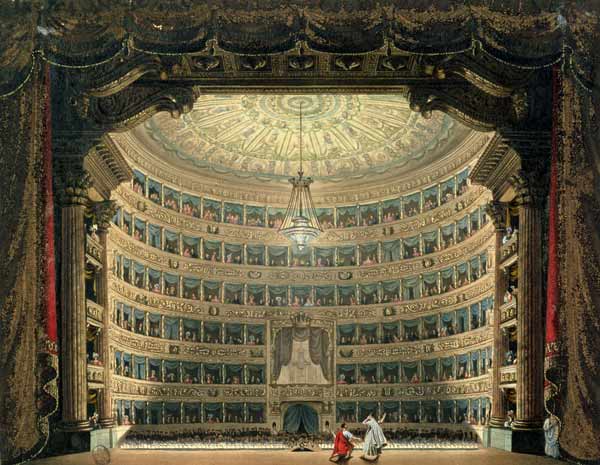 La Scala, Milan, during a performance de Italian School