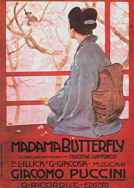 Frontispiece of the score sheet for ''Madame Butterfly'' Giacomo Puccini (1858-1924) de Italian School