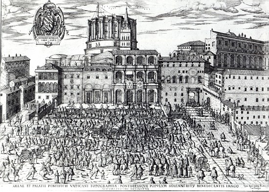The Benediction of Pope Pius V in St.Peter''s Square c.1567 de Italian School