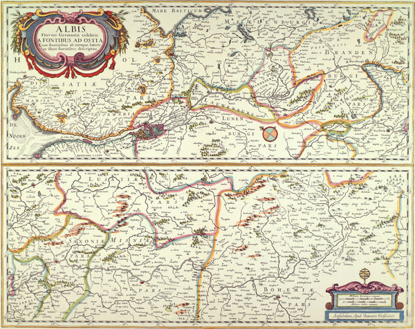 River Elber , map de Janssonius