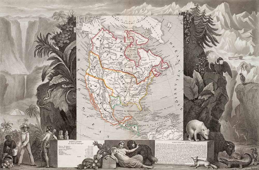North America , Map 1856. de Laguillermie