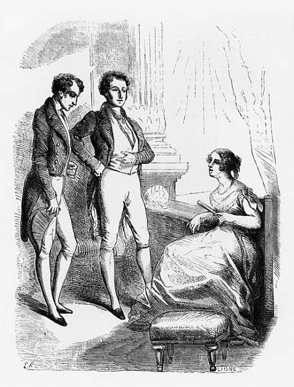 Rastignac introduced to Madame de Nucingen, illustration from ''Le Pere Goriot'' Honore de Balzac (1 de Laisne