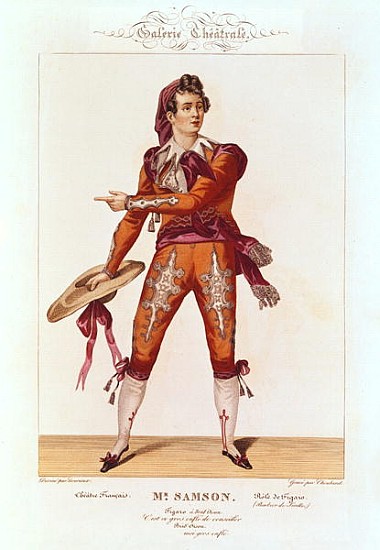Joseph Isidore Samson (1793-1871) in the role of Figaro in ''The Barber of Seville''; engraved by Ch de Lecurieux