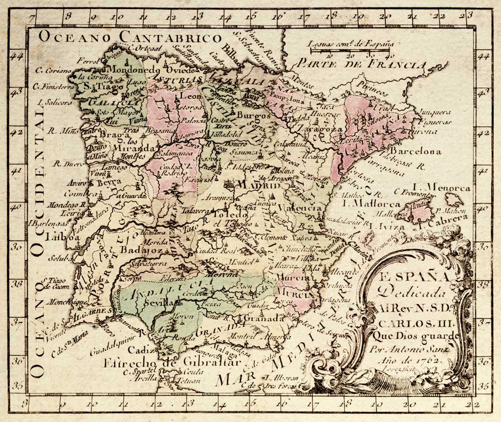 Spain and Portugal , Map de Lopez