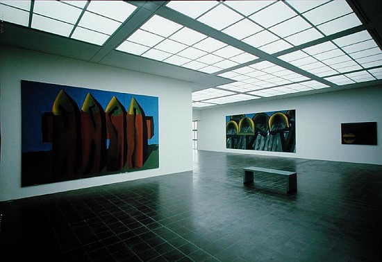 View of a gallery exhibiting works de Markus Lupertz